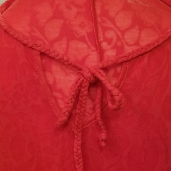 AE Sport Flutter Sleeve Peasant Blouse Red Size 2X - Picture 10 of 16